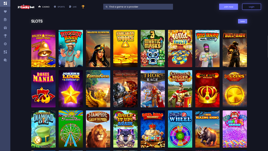 21LuckyBet Casino Desktop Games