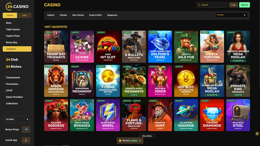 24Casino Desktop Jackpot