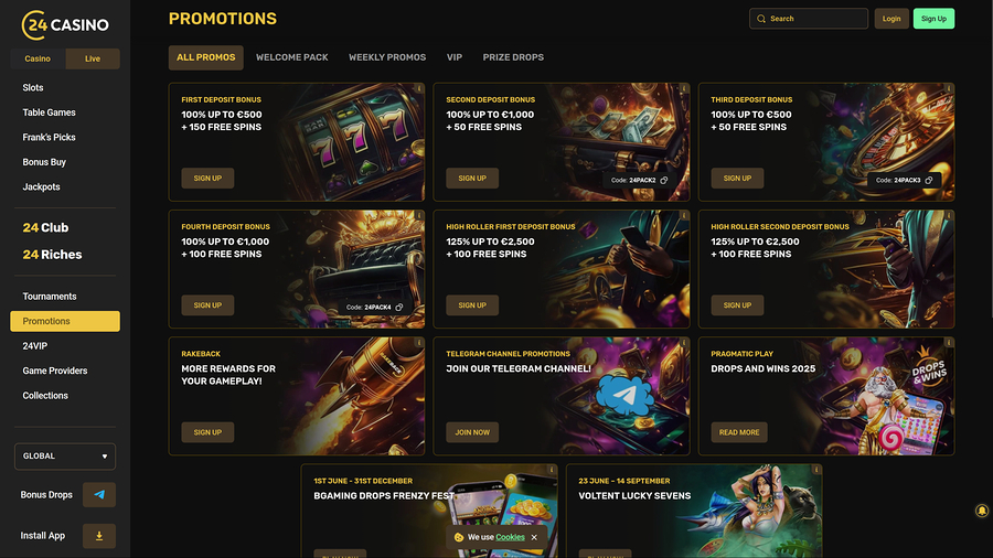 24Casino Desktop Promotions