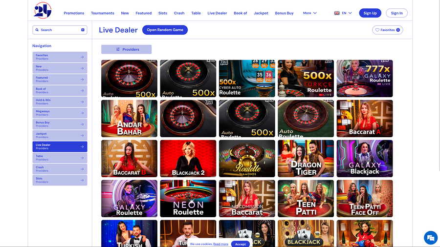 24Casino.bet Desktop Live Dealer