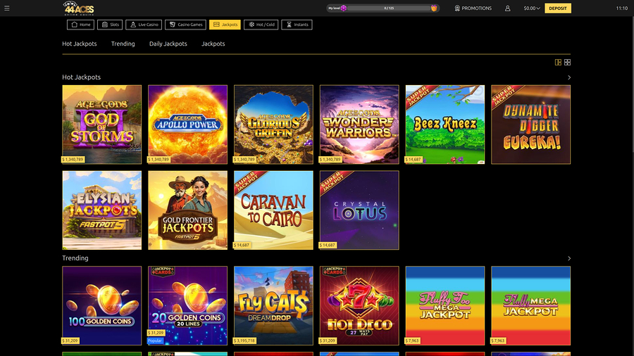 44Aces Casino Desktop Jackpot