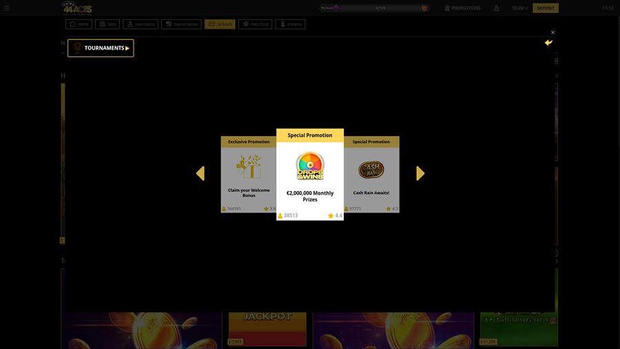 44Aces Casino Desktop Promotions