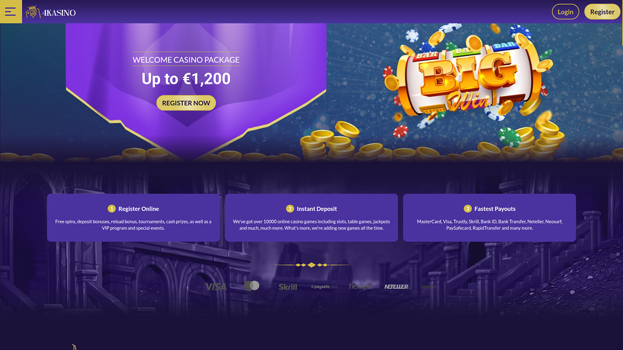 4Kasino Desktop Homepage