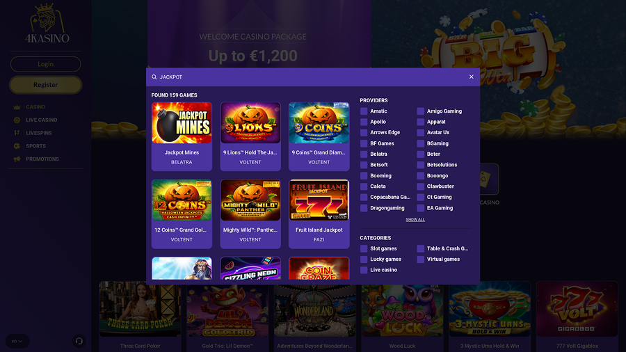 4Kasino Desktop Jackpot