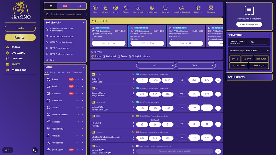 4Kasino Desktop Sports