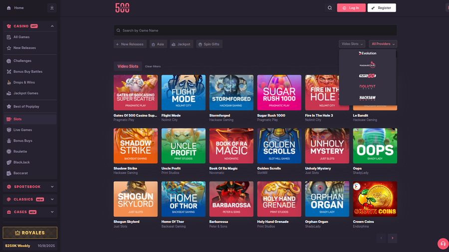 500 Casino Desktop Game Developers