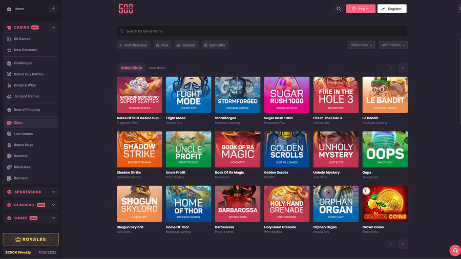 500 Casino Desktop Games
