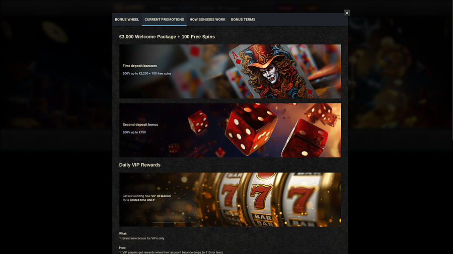 Página de promociones del casino 666 Gambit