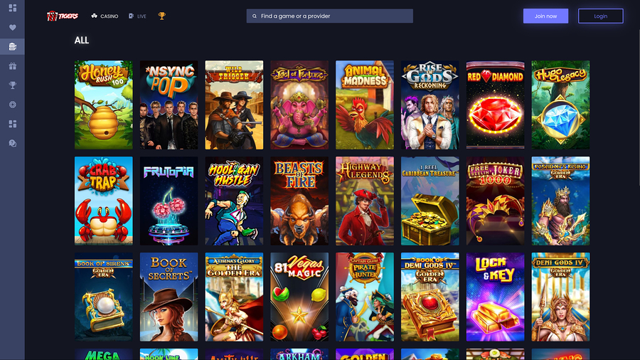 777Tigers Casino Desktop Games