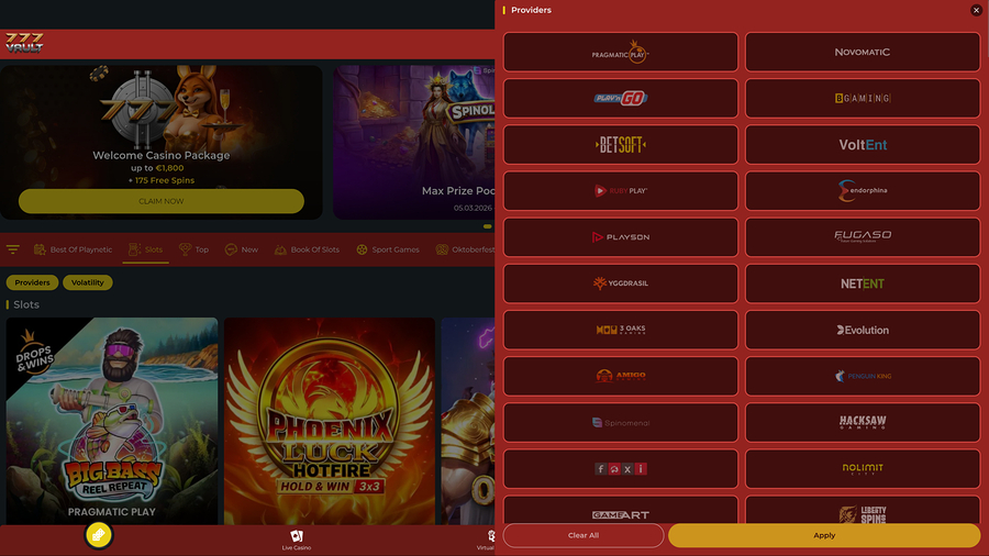 Desarrolladores de juegos de escritorio para casino 777Vault