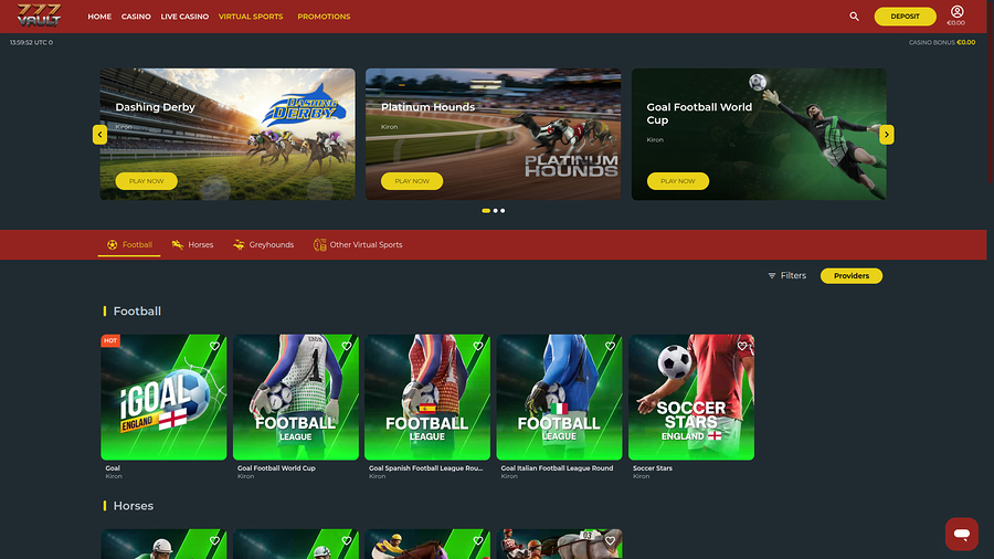 777Vault Casino Deportes Virtuales de Escritorio