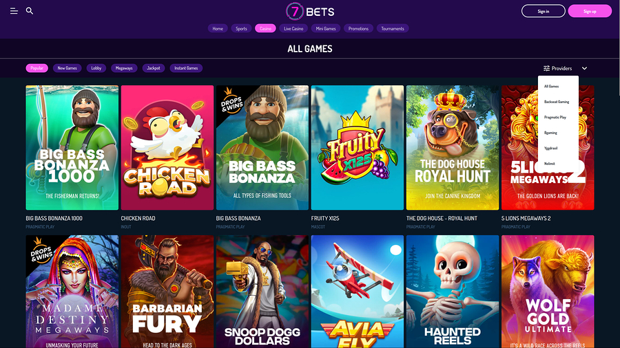 7Bets Casino Desktop Game Developers