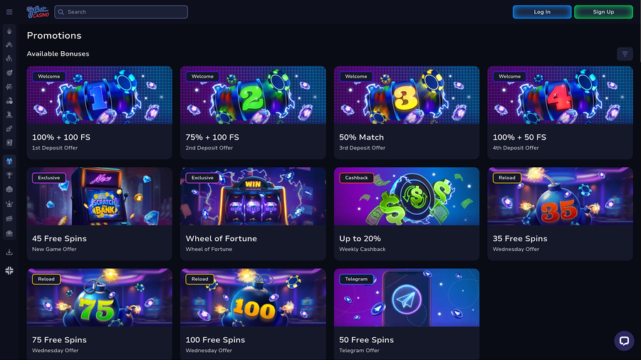 7Bit Casino Desktop Promotions