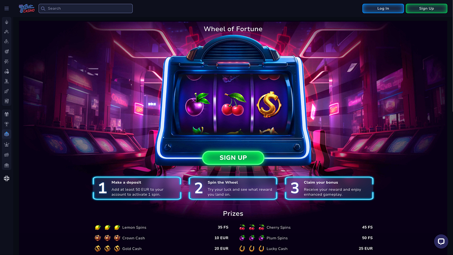 7Bit Casino Desktop Wheel of Fortune