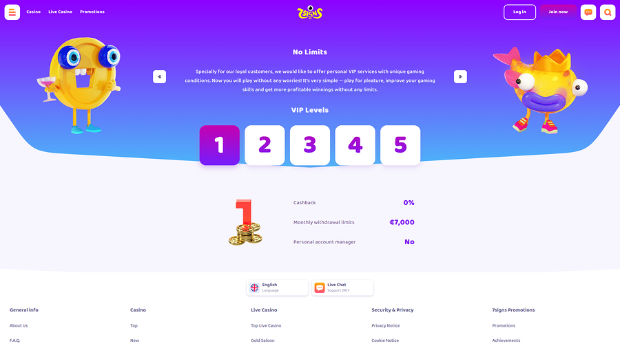 7Signs Casino Desktop VIP