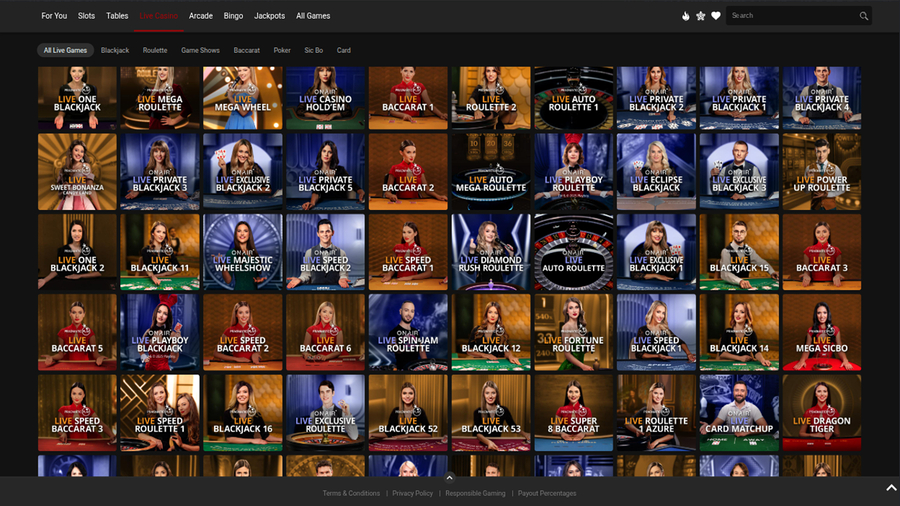 7 Sultans Casino Desktop Live Dealer