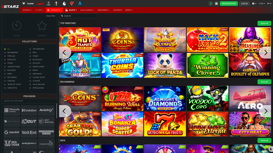 Juegos de escritorio del casino 888STARZ