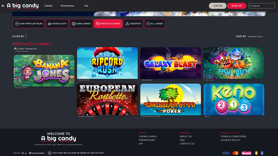 A Big Candy Casino Desktop Specialty Games