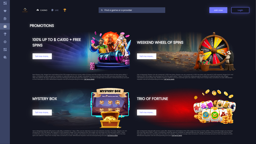 Aced Bet Casino Desktop Promotions