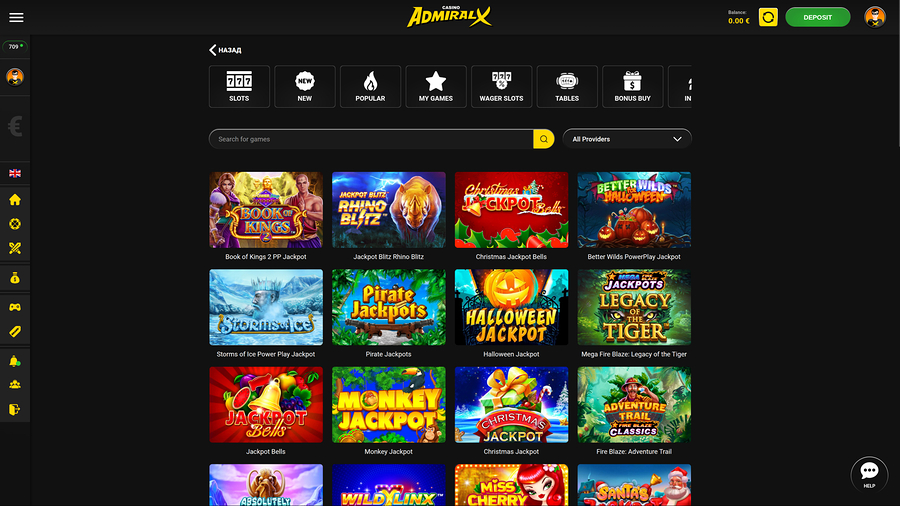 Admiral X Casino Jackpot Desktop