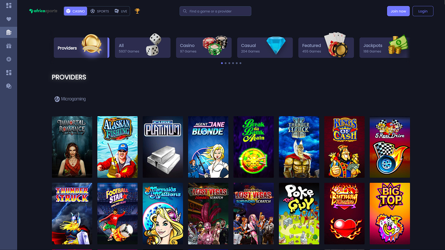 AfricaSports Casino Desktop Game Developers