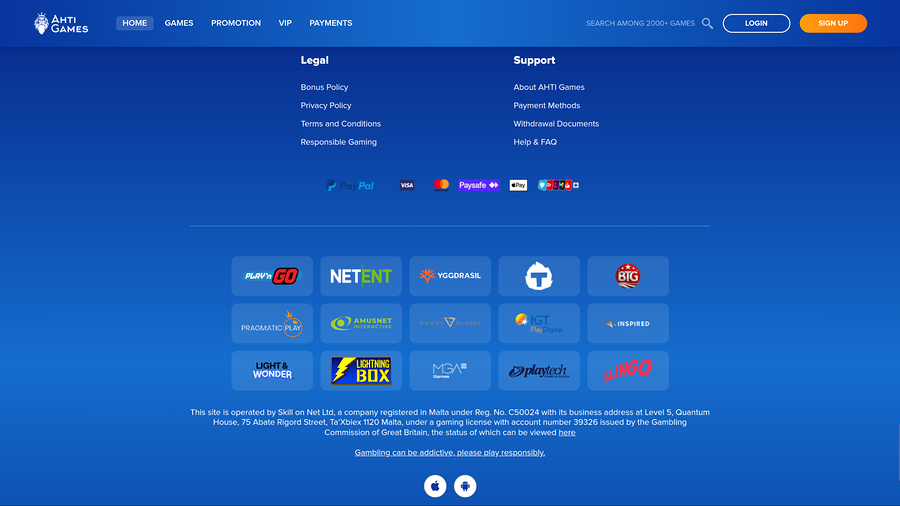 Ahti Games Casino Desktop Game Developers