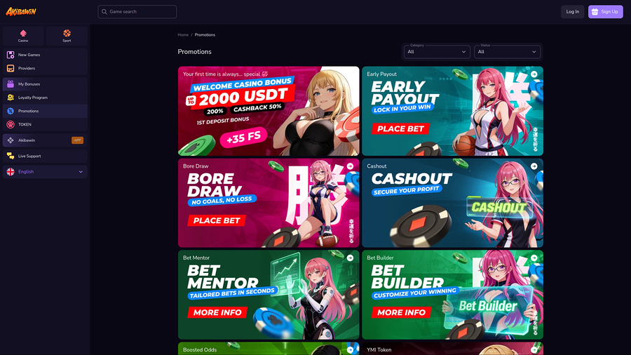 Promociones del casino Akibawin