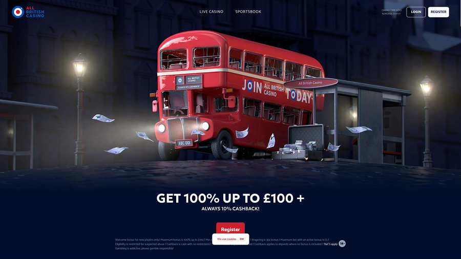 All British Casino Desktop Homepage
