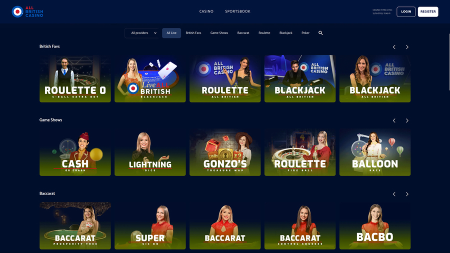 All British Casino Desktop Live Dealer