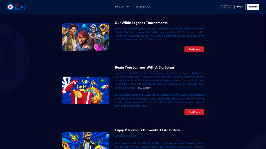 All British Casino Desktop Promotions