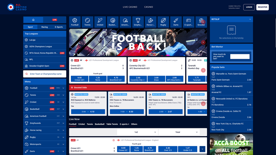 All British Casino Desktop Sports
