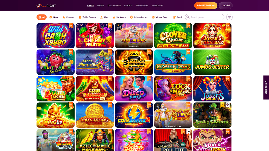 All Right Casino Desktop Games