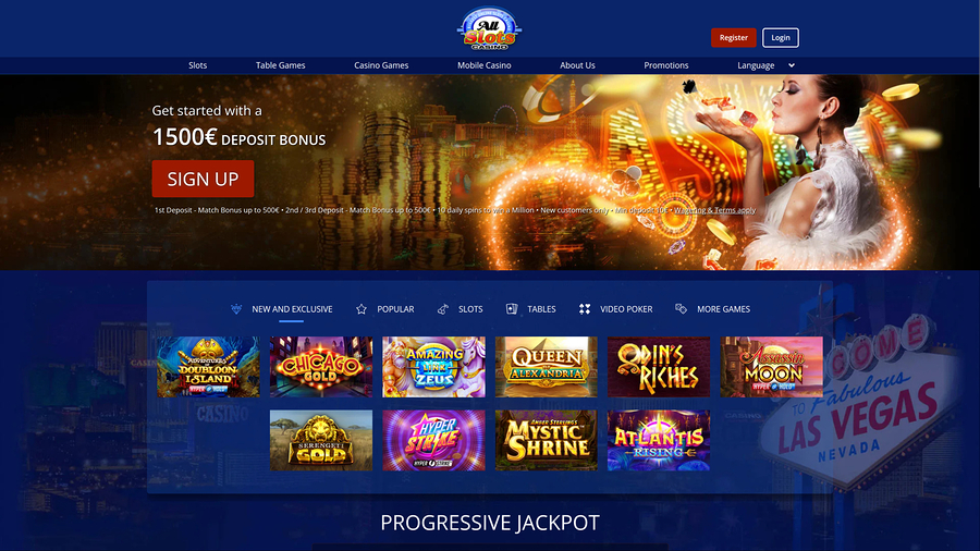 All Slots Casino Desktop Homepage