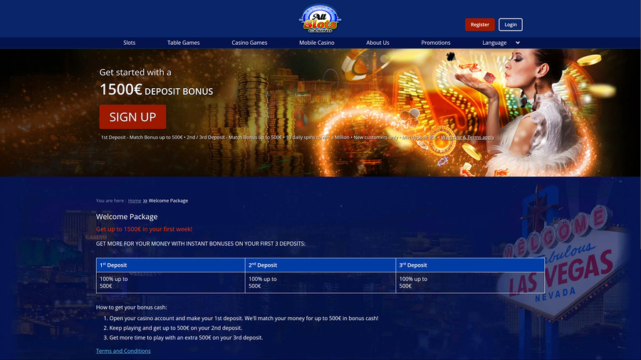 All Slots Casino Desktop Promotions