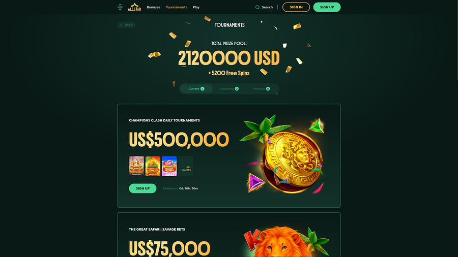 AllStar Casino Desktop Tournaments