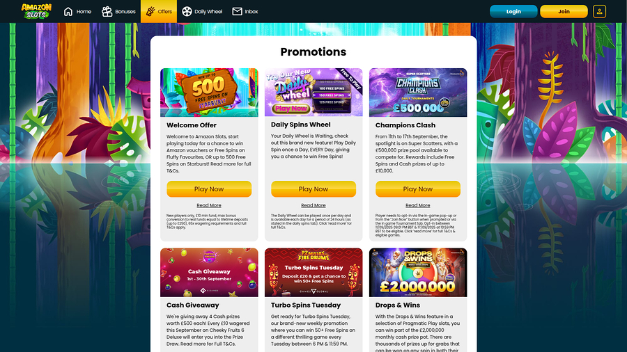 Amazon Slots Casino Desktop Promotions