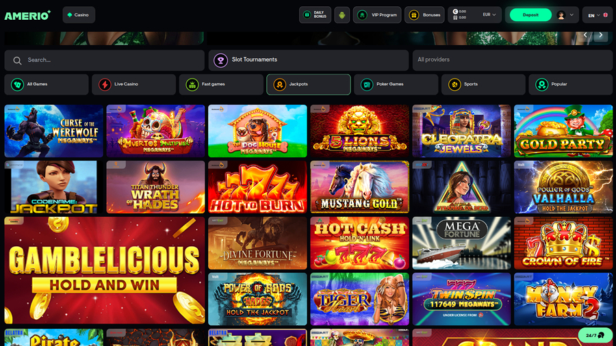 Amerio.bet Casino Desktop Jackpot