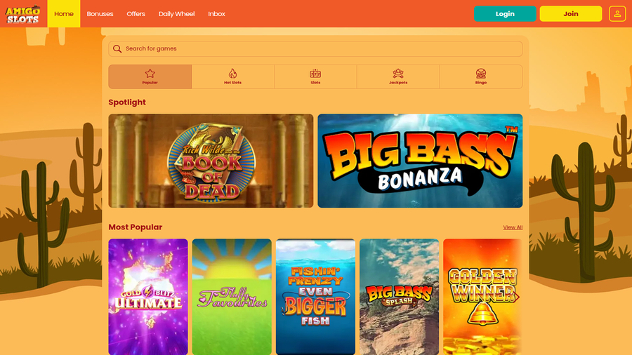 Amigo Slots Casino Games Desktop