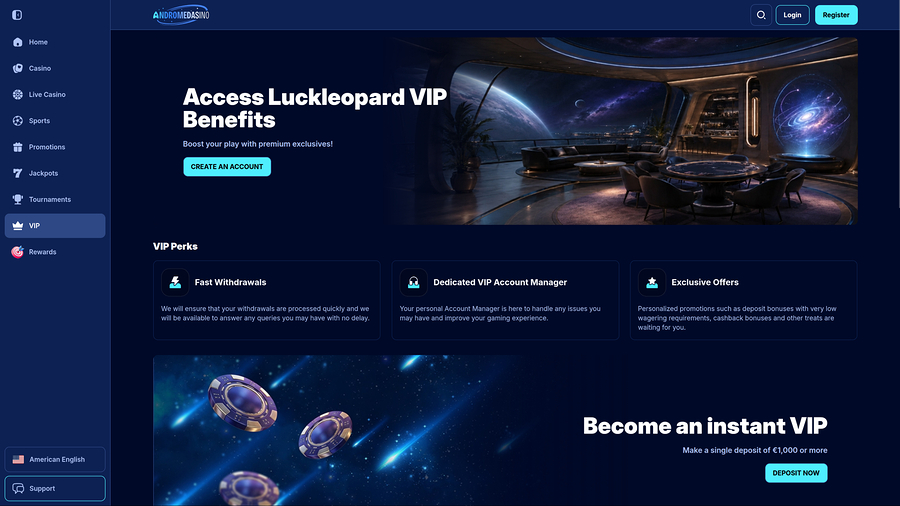 Andromedasino Casino Desktop VIP