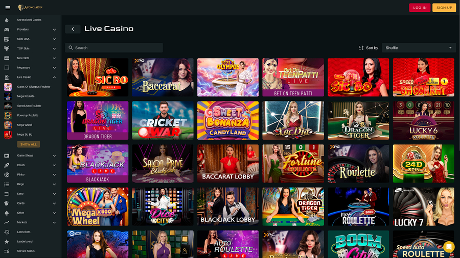 anon Casino Desktop Live Dealer Image