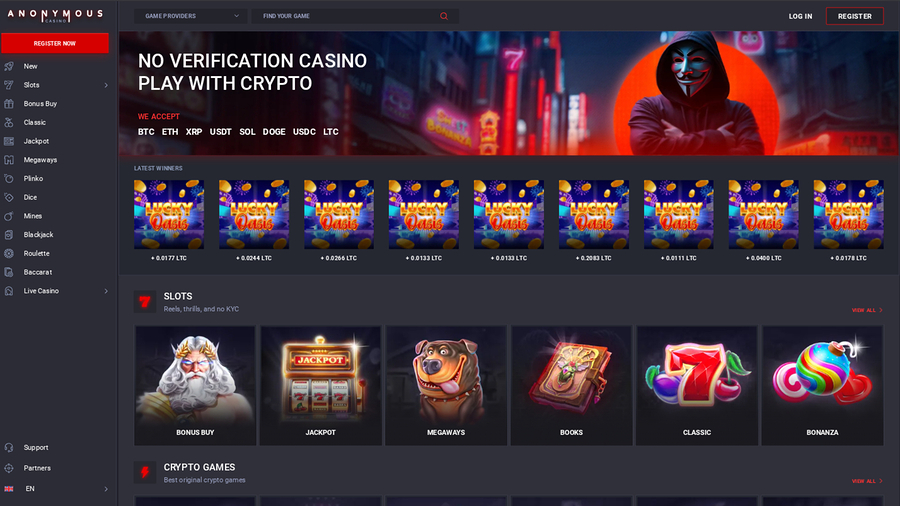 anonymouscasino Desktop Homepage