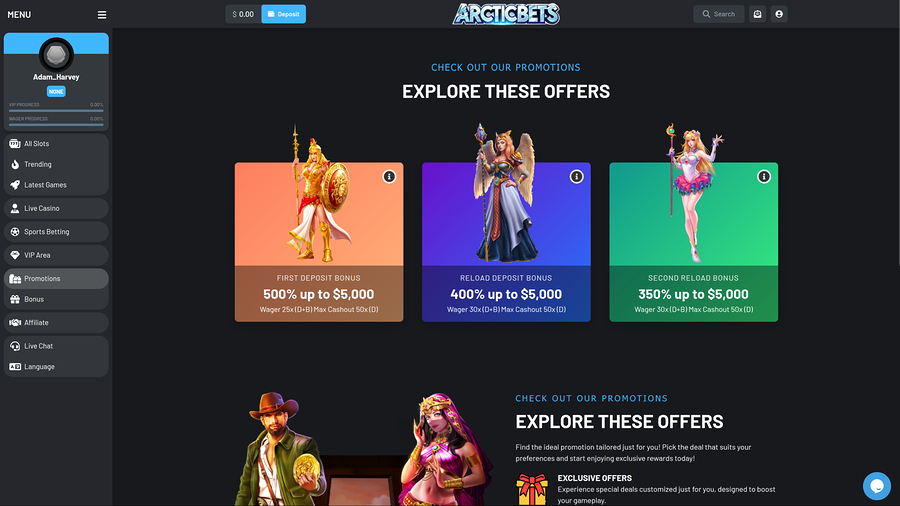  Arcticbets Casino Promotions Desktop