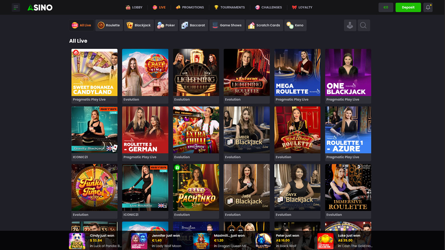 Asino Casino Desktop Live Dealer