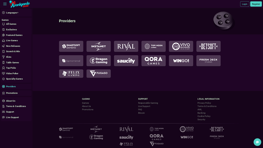 Avantgarde Casino Desktop Game Developers