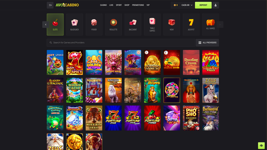 Avocasino Desktop Games