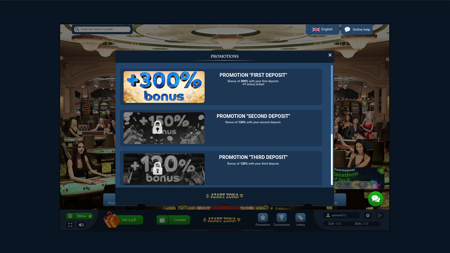 Azart Zona Casino Desktop Promotions