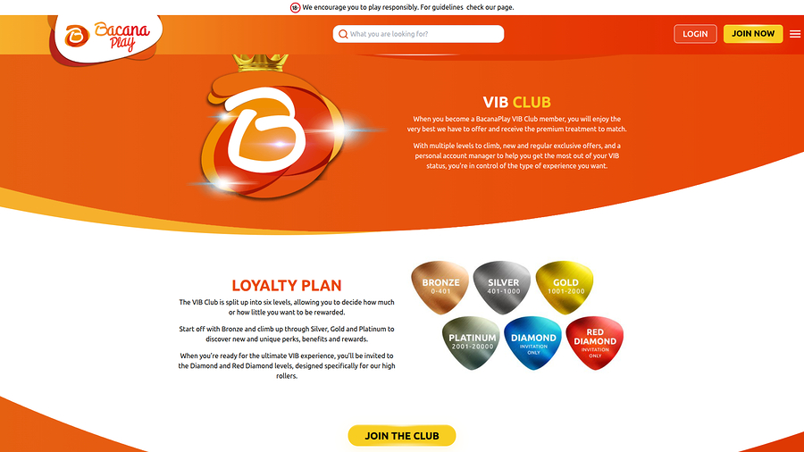 Bacana Play Casino Desktop VIP Program