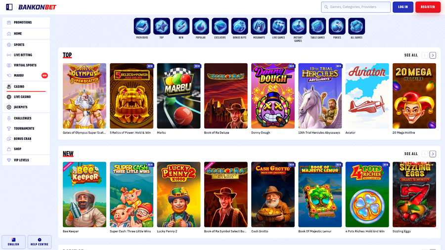 Bankonbet Casino Desktop Games