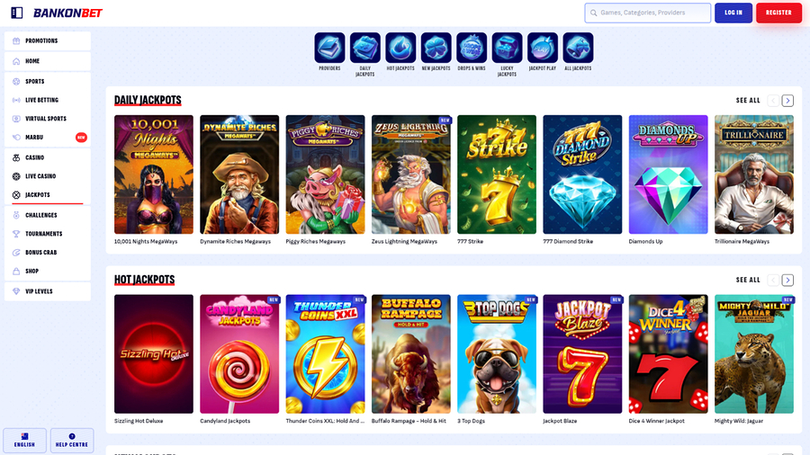 Bankonbet Casino Desktop Jackpot