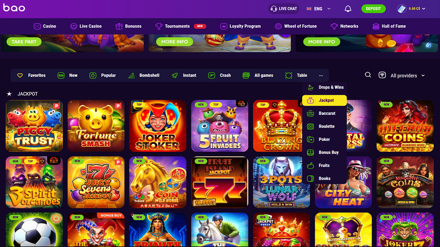 Bao Casino Desktop Jackpot